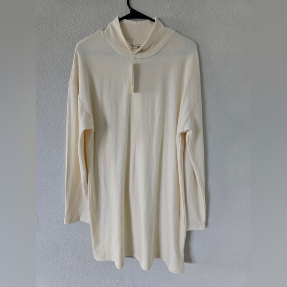 Copper Key Sweater Dress Women Sz L Beige Long Sleeves Bodycon Turtle New - Picture 4 of 9
